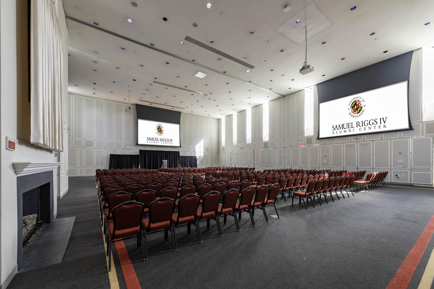 2/3rds Orem with a stage and theater seating.