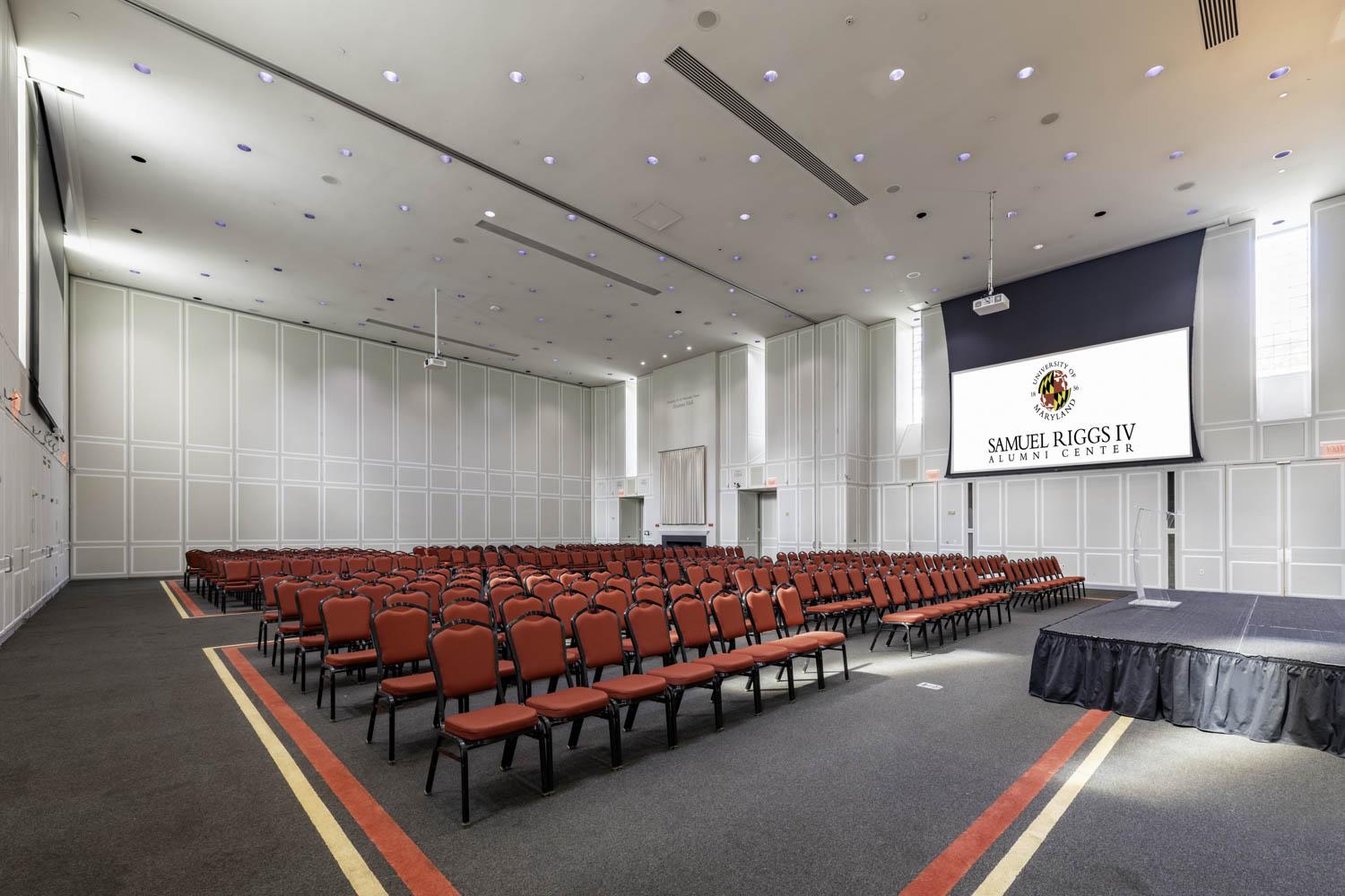 2/3rds Orem with a stage and theater seating